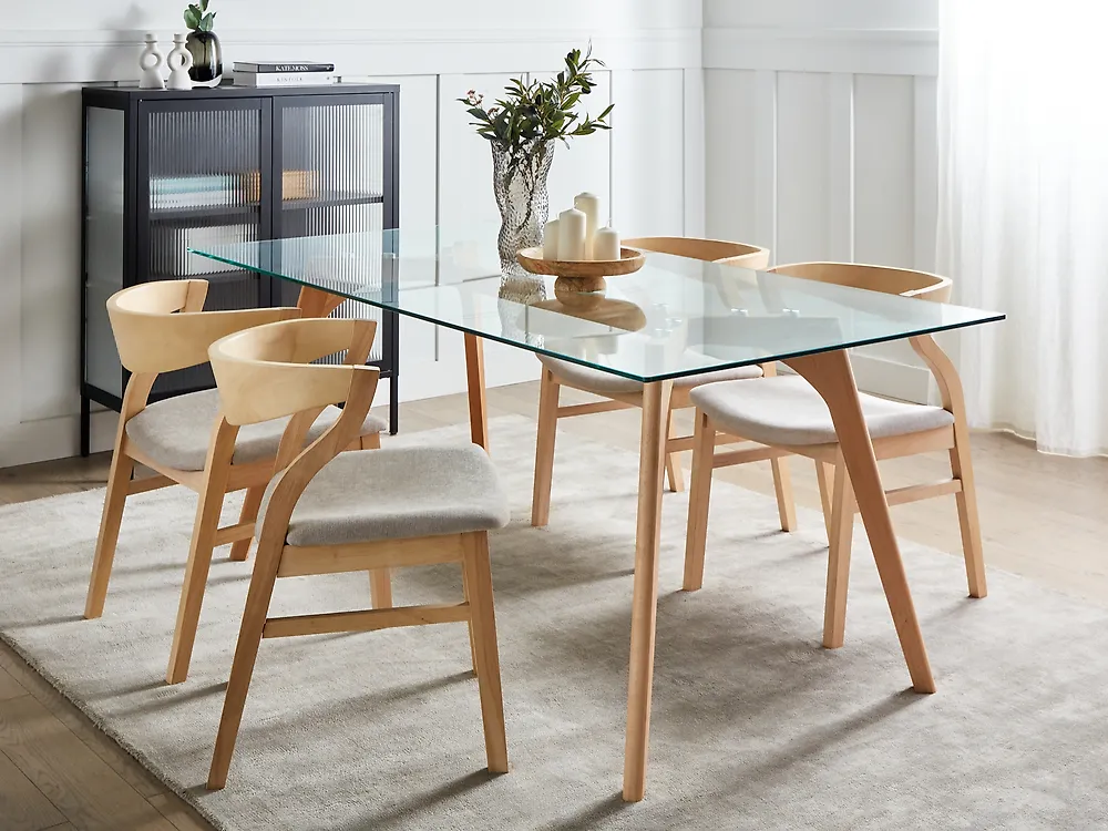 Esstisch HUDSON Transparent 180 cm 90 cm Sicherheitsglas