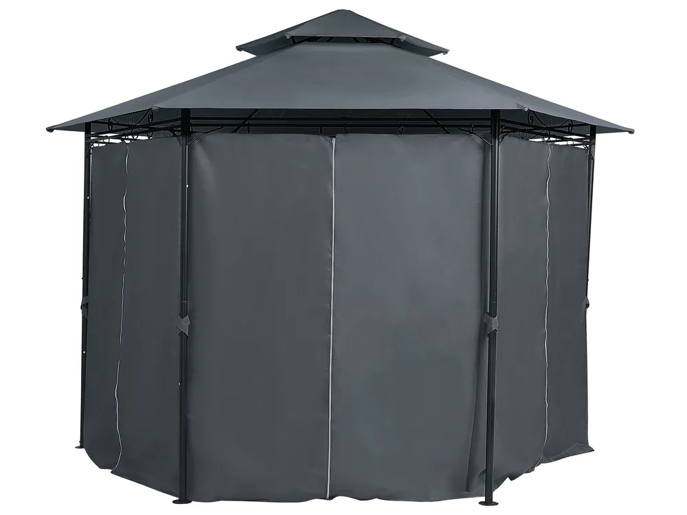 Pavillon PORTEL 350 cm 350 cm Metall Graphitgrau_778995