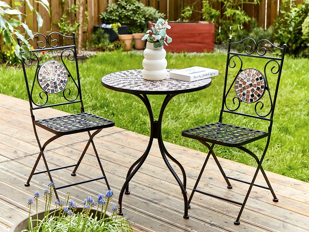 Bistro Set klappbar CARPINO Metall Schwarz