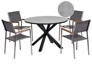Gartenmöbel Set 4-Sitzer MALETTO/GROSSETO Metall Marmor Optik Grau_938077