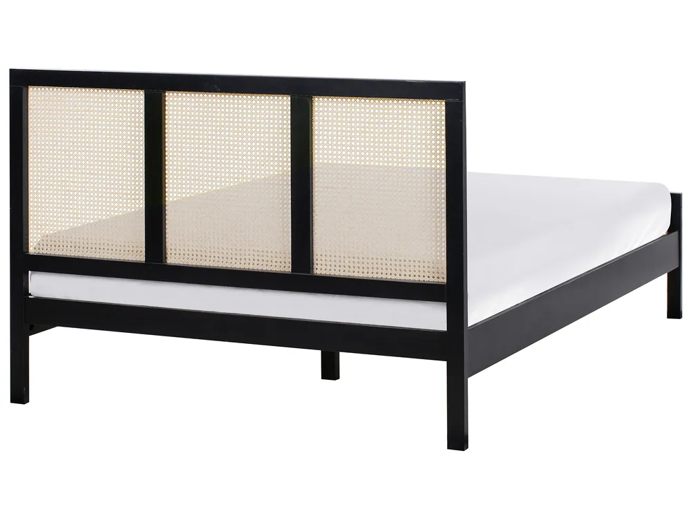 Bed Pine Wood SALERNAS 140 x 200 cm (EU Double) Black_976965
