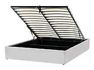 Ottoman Bed without Headboard DINAN Fabric Light Grey 120 x 200 cm (EU Small Double)_1188184