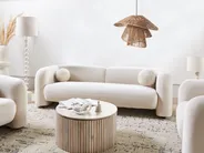 Sofa 3-Sitzer LEIREN Samtstoff Cremeweiß_935951