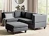 Modul Ecksofa 4-Sitzer UNSTAD mit Ottomane Stoff Dunkelgrau rechtsseitig