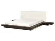 Bett mit LED Bouclé ZEN 160 x 200 cm LED Dunkle Esche_931446