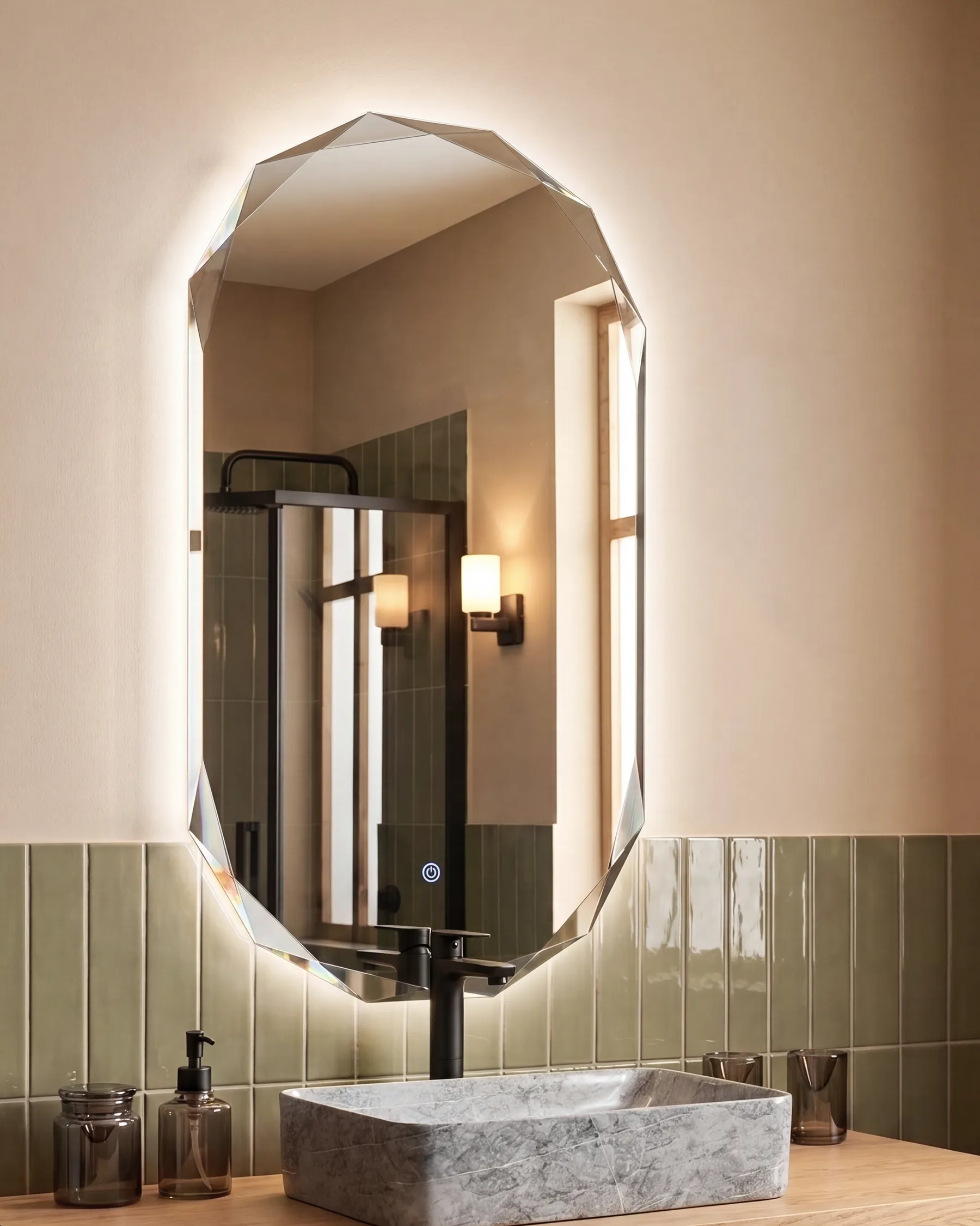 LED-Badezimmer-Spiegel ANIZY 62 cm 110 cm Silber_1093762