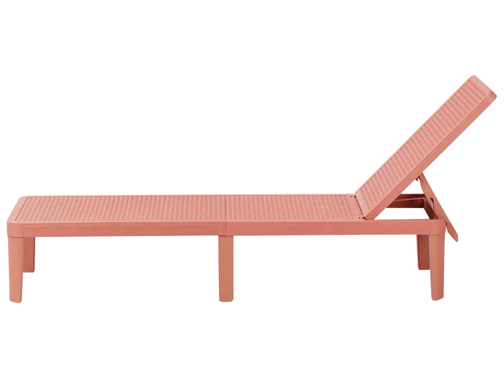 Sonnenliege OSSIMO mit Relaxfunktion Kunststoff Rot_1032259