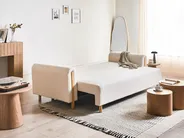Schlafsofa 3-Sitzer KVAM mit Stauraum Bouclé Cremeweiß_1021858