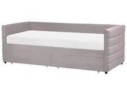 Daybed with Storage MARRAY Velvet Light Grey 90 x 200 cm (EU Single)_1069217