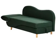 Linksseitige Chaiselongue MERI mit Stauraum Kunstleinen Grün_937758