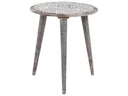 Set of 2 Side Tables BARJU Mango Wood White_851904
