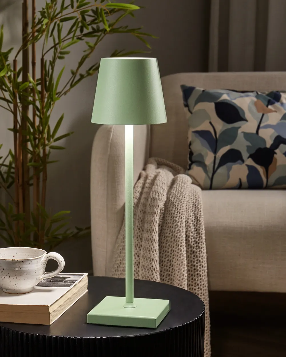 Wireless LED Table Lamp BACEIRO Metal Light Green_1061037