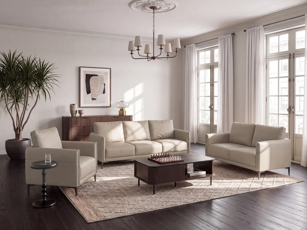 Sofa Set 6-Sitzer CILENS Stoff Taupe