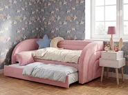 Ausziehbett Bouclé ALBIAC 90 x 200 cm Pastellrosa_1069063