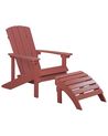 Gartenstuhl ADIRONDACK mit Fußstütze Rot