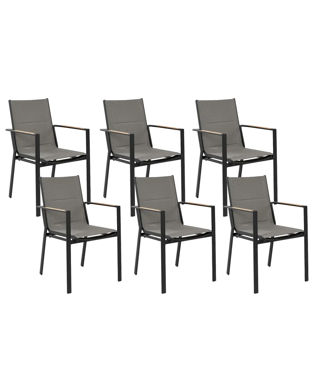 Gartenstuhl 6er Set BUSSETO Metall Schwarz