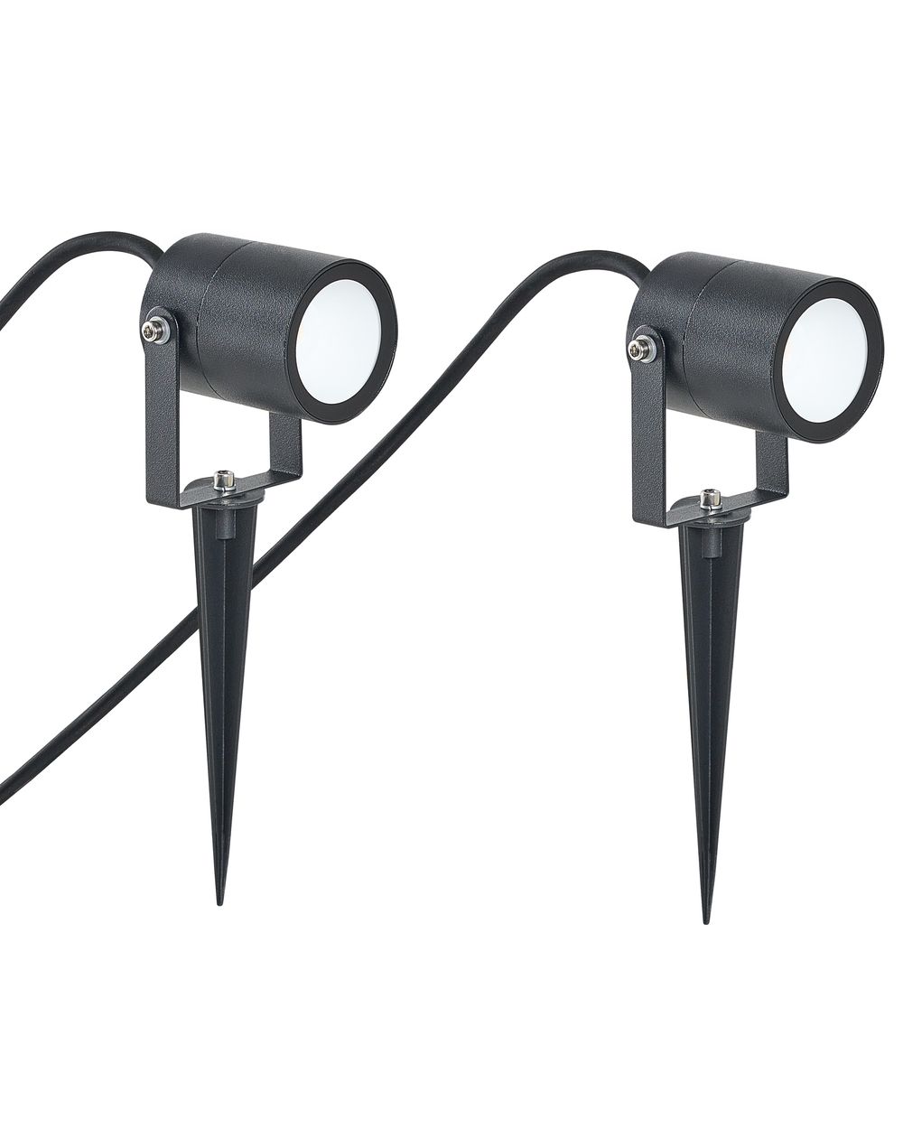 Set of 2 Outdoor Spike Lights EWES LED Black