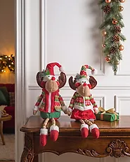 Lot de 2 décorations de Noël GEITSJOEN 55/58 cm Renne Multicolore_1188176