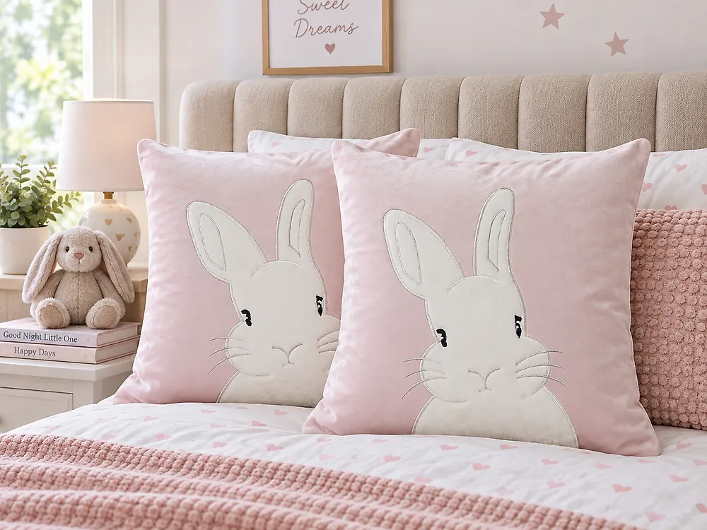 Dekokissen 2er Set IBERIS 45 x 45 cm Samtstoff Rosa_1178802