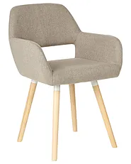 Set of 2 Dining Chairs CHICAGO Fabric Taupe_693655