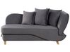 Rechtsseitige Chaiselongue MERI mit Stauraum Samtstoff Dunkelgrau