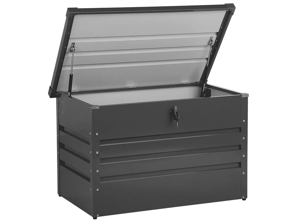 Aufbewahrungsbox CEBROSA 100 cm 62 cm Metall Graphitgrau