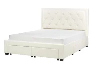 Bed with Storage Drawers LIEVIN Velvet Light Beige 160 x 200 cm (EU King Size)_902426