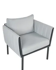 Lounge Set mit Tisch 5-Sitzer SKALA Metall Hellgrau_934651