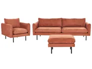 Sofa Set 5-Sitzer VINTERBRO mit Ottomane Chenillegewebe Goldbraun_907068