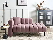 Linksseitige Chaiselongue LANNILS Stoff Rosa_1172217