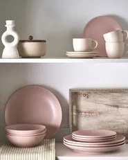 Set of 18 Dinnerware VIVANI Stoneware Pink_1041896