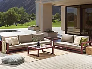 Garden Lounge Set with Table 5 Seater TIMOR Modular Acacia Wood Dark Red_856563