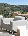 Set of 2 Garden Armchairs ROVIGO Fabric Light Grey