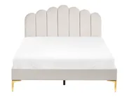 Bed Velvet SAUVIAN 140 x 200 cm (EU Double) Off-White_1014443