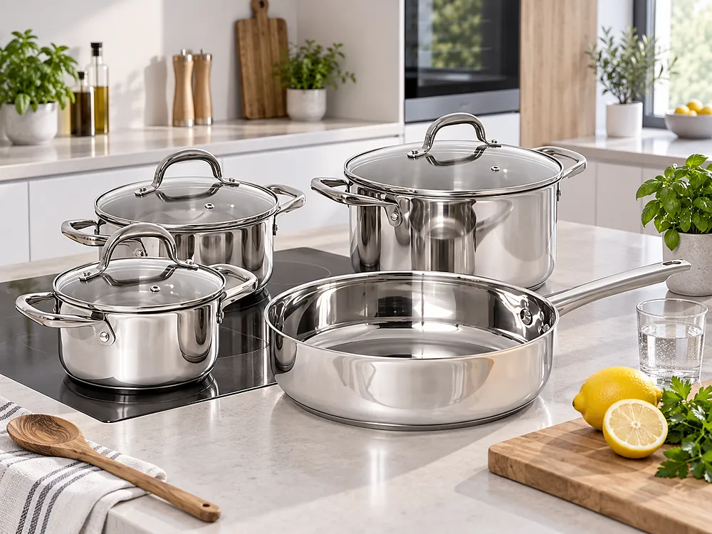 Kochgeschirr-Set 7-teilig CORECHEF Edelstahl Silber
