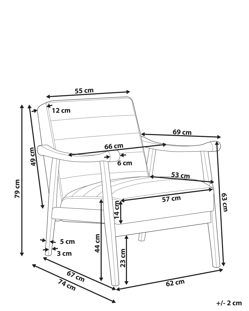 Sessel LEKNES Kunstleder Braun_927211
