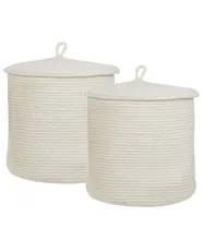 Set of 2 Baskets SILOPI Cotton Off-White_840194