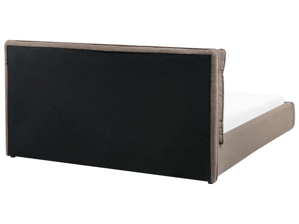 Bett mit Lattenrost Bouclé BAJONNA 160 x 200 cm Braun_1010771