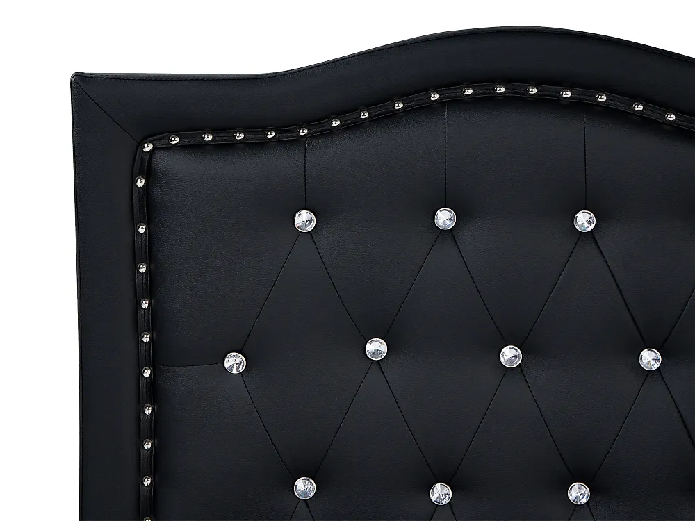 Bett mit Lattenrost Kunstleder METZ 160 x 200 cm Schwarz_1173786
