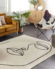 Rug BAYIR Beige 160 x 230 cm Cotton_840027