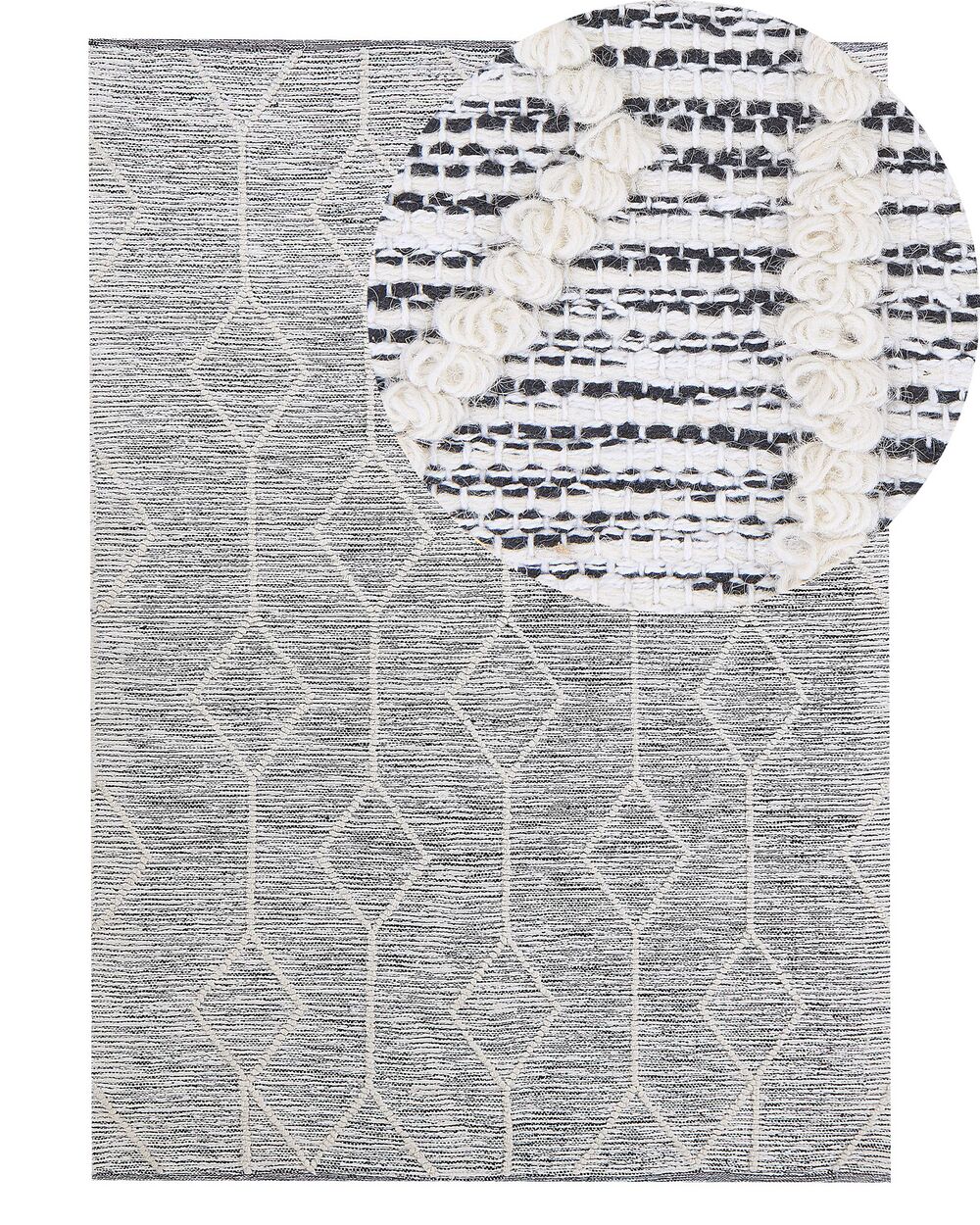Rug EDREMIT Grey 140 x 200 cm Cotton
