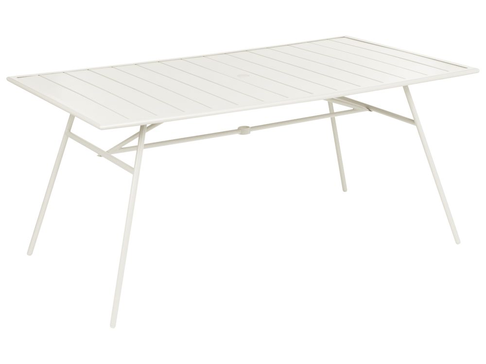 Gartentisch TERENZO 160 cm 90 cm Metall Hellbeige