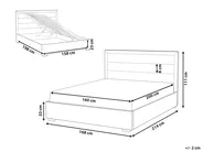Postelja s prostorom za shranjevanje ROUEN Žamet Siva bež barva 160 x 200 cm_843849