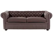 Living Room Set 4 Seater CHESTERFIELD Leather Brown_769448
