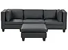 Modular Sofa 3 Seater UNSTAD Faux Leather Black