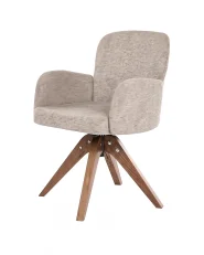 Esszimmerstuhl 2er Set drehbar JEAN Stoff Taupe_1151846