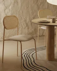 Set of 2 Dining Chairs ADAVER Metal Light Brown_1047096