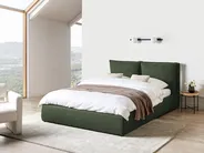 Bett mit Stauraum BAJONNA Stoff Dunkelgrün 160 x 200 cm_970616