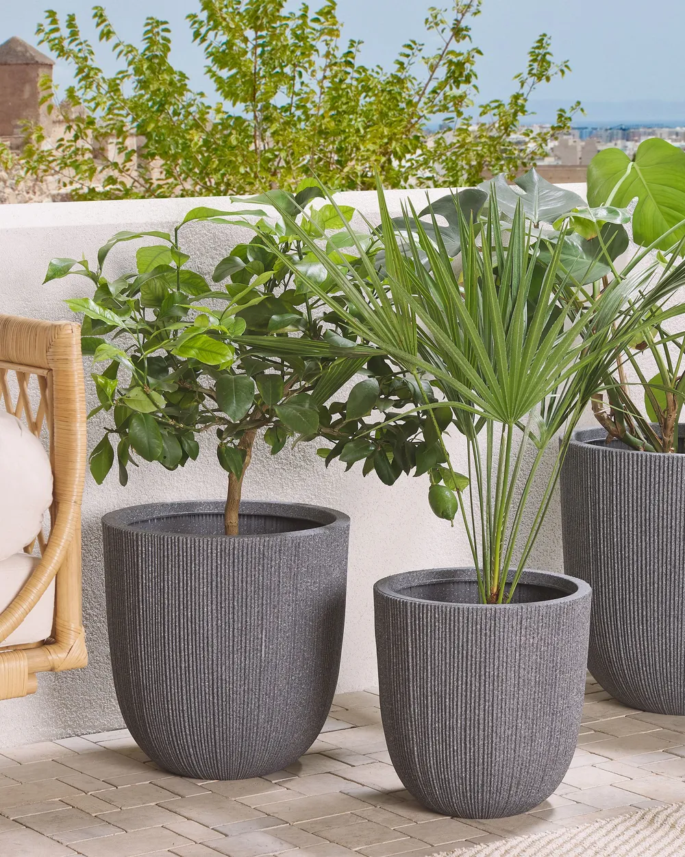 Blumenkübel CHIOS 31 cm Grau