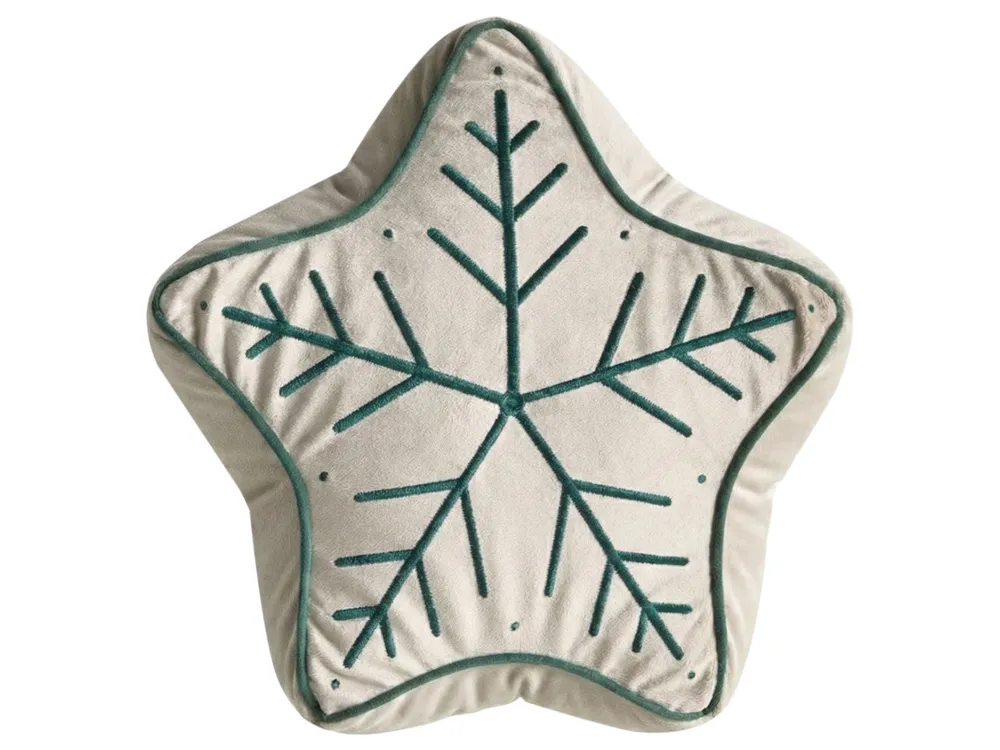Dekokissen 3er Set JOLLYTRIO 35 x 70 cm 40 x 60 cm 40 x 40 cm Samtstoff Hellbeige Weihnachtsmotiv_1032803
